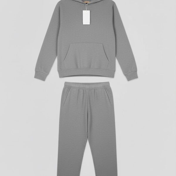 Fleece Hoody Set in Grey